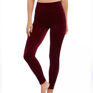 Spanx Velvet Leggings in Burgundy